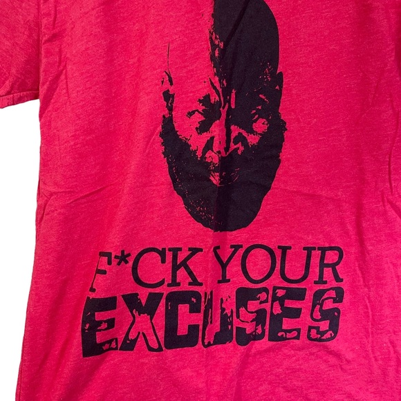 IRON ADDICTS| ‘F@ck your excuses’ red graphic shirt size S EUC - Picture 3 of 4
